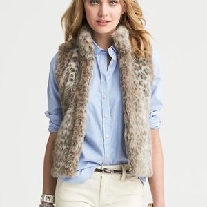 Banana Republic faux leopard fur vest size XS